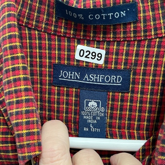 John Ashford button men’s shirt large 100% cotton - Picture 8 of 10